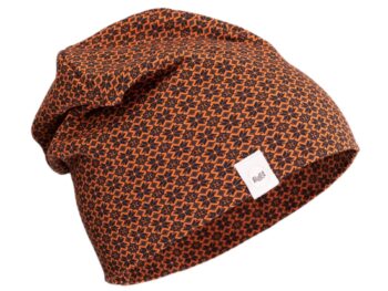 Musta-oranži-kirju-muhumustriline-müts-Eesti-disain